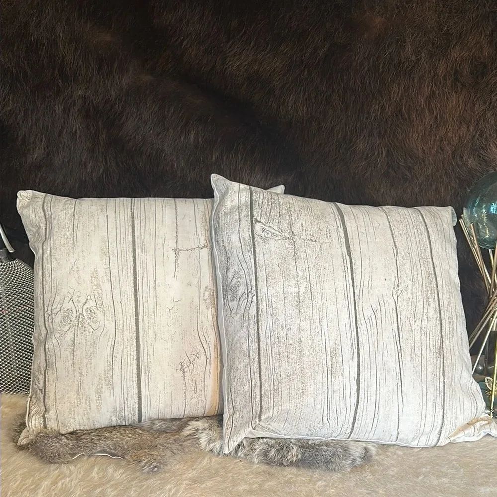Set of Two Textured Throw Pillows by Rescued + Living (3850)